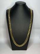 Huge 281.7 Grams MLB 14 Kt Gold Plated Curb Link Chain Necklace.