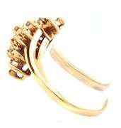 Sweet 14K YG Diamond Waterfall Cluster Ring