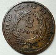 1867 AU 2 Cent Piece.