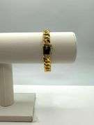 Strong 30 Gram 14 Kt Gold Plated Concave Cuban Link Bracelet