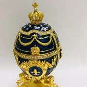 14k Gold-Plated Musical Faberge-Style Jewelry Trinket