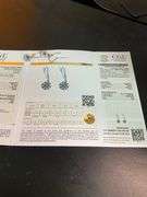 CERTIFIED 18K WHITE GOLD DIAMOND AND SAPPHIRE EARRINGS