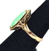 Stunning 14K Yellow Gold Green Gemstone Ring