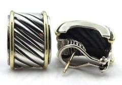 David Yurman 2 tone Cigar earrings