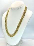Sparkling Huge 92.3 Gram 14 Kt White Gold Plated Miami Cuban Link Necklace
