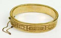 Antique Gold Filled Engraved Bangle Bracelet