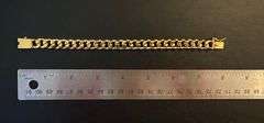 Strong 30 Gram 14 Kt Gold Plated Concave Cuban Link Bracelet