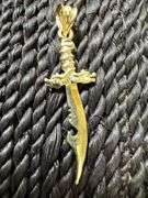 10k Yellow Gold Dagger Sword Knife Pendant