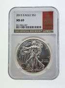 2013 American Silver Eagle, NGC MS69 "Red Book Label"