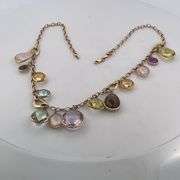 14K YELLOW GOLD GEM NECKLACE