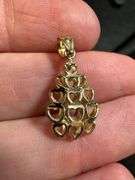 10K Yellow Gold Pineapple Heart Pendant