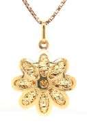 Unusual 14K YG Snowflake Pendant on Necklace