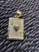 10k Yellow Gold Queen of Hearts Pendant