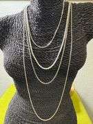 Sterling Silver Italian 925 Layered 4 Piece Chain Set 16", 20", 22" adjustable, 30" adjustable