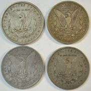 Run of 4 different nice circulated 'O' Mint Morgan Silver Dollars 1888 to 1891