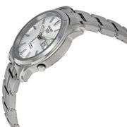 Seiko Men’s Automatic Stainless Steel Watch – Silver Dial, Transparent Case Back, Day-Date Display
