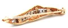 Modern 14K YG and Diamond Brooch