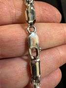 Sterling Silver 925 6mm Diamond Cut Rope Chain 24" Necklace