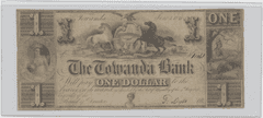 Pennsylvania Towanda Bank $1 Obsolete Broken Banknote PA-650 G-24. Horse Vignette Pre-Civil War Curr
