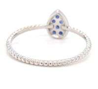 18kt White Gold Bony Levy Multi Blue Sapphire in Pear Shaped Ring