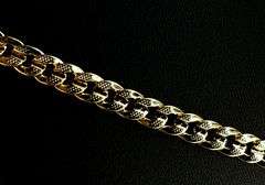 Stunning Large 92 Grams 14 Kt Gold Plated Cuban Curb Link Frost Necklace