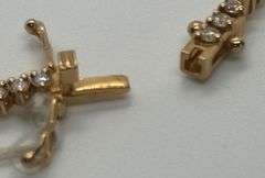 14K Yellow Gold Lab Diamond Riviera Tennis Necklace