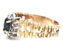 Nicely Designed 14K YG Marquise Sapphire Ring