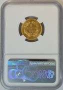 Nearly BU 1855 US $3 Gold Piece. NGC AU55
