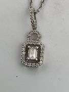 CERTIFIED BRAND NEW 14K WHITE CHAIN WITH DIAMOND PENDANT