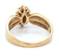 Estate 14K YG Marquise Emerald Ring