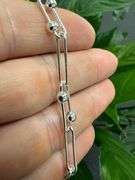 Sterling Silver Paperclip Offset Bead 8mm