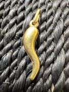 10K Yellow Gold Italian Horn Amulet Pendant