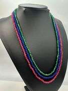 Beautiful Natural Ruby Emerald Blue Sapphire Necklace