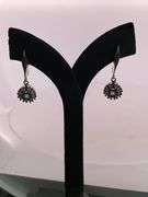 CERTIFIED 18K WHITE GOLD DIAMOND AND SAPPHIRE EARRINGS