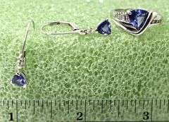 Stunning 14K White Gold Trillion-Cut Tanzanite Suite