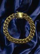 Huge 14 Kt Yellow Gold Plate Cuban Curb Link Bracelet