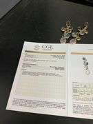 CERTIFIED 14K YELLOW GOLD DROP EARRINGS WITH MULTIPLE GEMSTONES
