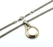 Tiffany & Co 2 tone mother of pearl pendant on snake chain