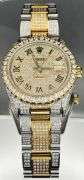 ROLEX STAINLESS STEEL GOLD DIAMOND DIAL JUBILEE BAND WATCH 11.5CT