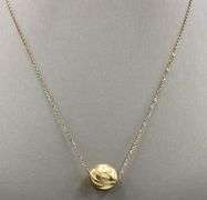 18kt Yellow gold textured ball necklace