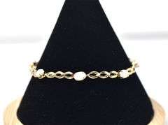 Pretty 14K Yellow Gold Opal Gemstone Bracelet