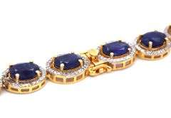 Breathtaking Brand new European 50.00CTW Oval Faceted Blue Sapphire & 5.00CTW Diamond 20-Inch Neckla