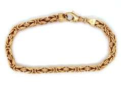 Popular Unisex 18K YG Byzantine Link Bracelet