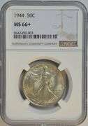 Spectacular NGC MS66+ 1944 Walking Liberty Half Dollar