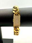 Sharp Gold Plate Cuban Curb Link Bracelet