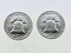 (2) 1962 Franklin Silver Half Dollars, UNC