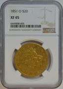 Very Scarce 1851-O Type 1 $20 Liberty Gold Piece. NGC XF45