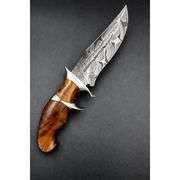 Handmade Damascus Bowie Knife Rosewood Handle