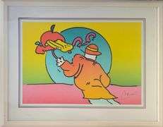 Limited Edition Peter Max 'Umbrella Man I' Signed Serigraph Framed