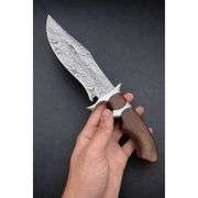Handmade Damascus Bowie Knife Rosewood Handle
